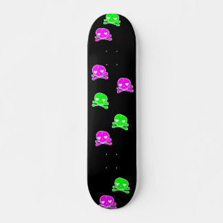 Kawaii Schädel Goth Lolita schwarzes rosa Grün Skateboard