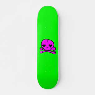 Kawaii Schädel Gothic Lolita Grün & Pink Skateboard
