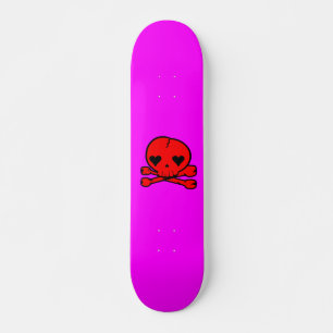 Kawaii Schädel Gothic Lolita Pink & Rot Skateboard