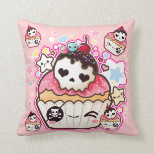 Kawaii Schädelkleine kuchen mit Sternen und Herze Kissen