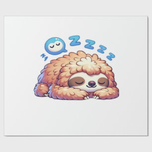 Kawaii schlafende Faultier-Nickerchen Zzz lustiges Geschenkpapier