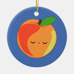 Kawaii schläfriges Lil' Pfirsichverzierung Keramikornament