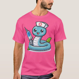 Kawaii Schlange mit Krankenschwester Uniform T-Shirt
