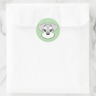 Kawaii Schnauzer with Long Eyelashes Runder Aufkleber