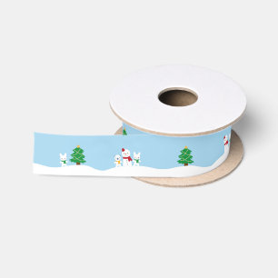 Kawaii Schneetag mit Bunny & Bear Weihnachten Satinband