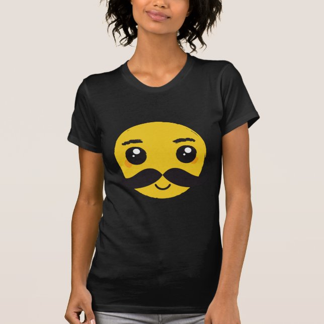 Kawaii Schnurrbart-Lächeln T-Shirt (Vorderseite)