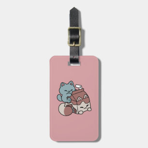 Kawaii Schokoladen Milch Katze – Cozy Getränk & Ni Gepäckanhänger