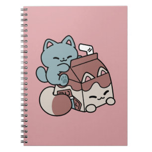 Kawaii Schokoladen Milch Katze – Cozy Getränk & Ni Notizblock