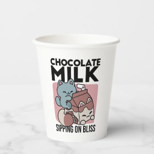 Kawaii Schokoladen Milch Katze – Cozy Getränk & Ni Pappbecher