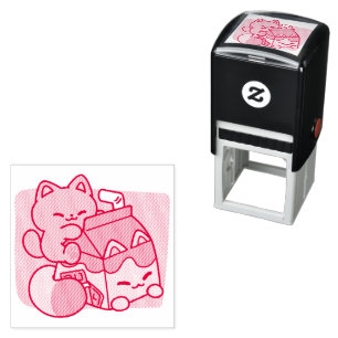 Kawaii Schokoladen Milch Katze – Cozy Getränk & Ni Permastempel