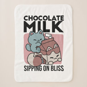 Kawaii Schokoladen Milch Katze – Cozy Getränk & Ni Sherpadecke
