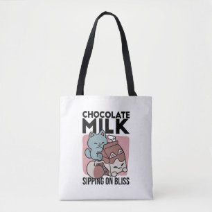 Kawaii Schokoladen Milch Katze – Cozy Getränk & Ni Tasche