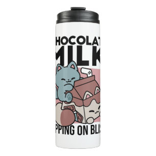 Kawaii Schokoladen Milch Katze – Cozy Getränk & Ni Thermosbecher