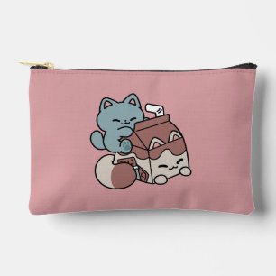 Kawaii Schokoladen Milch Katze – Cozy Getränk & Ni Zubehörtasche