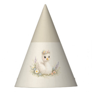 Kawaii-Schwan-Cottagecore-Geschenk-Illustration Partyhütchen