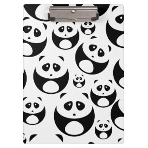 Kawaii Schwarz-Weiß-Panda-Muster Klemmbrett