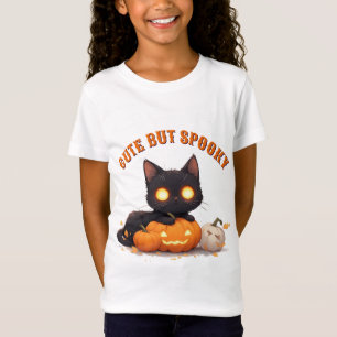 Kawaii Schwarze Katze Süßes oder Saures Halloween  T-Shirt
