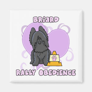Kawaii schwarzer Briard Kundgebungs-Gehorsam Magnet