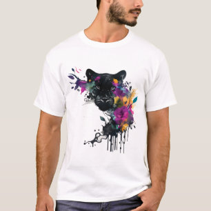 Kawaii schwarzer Panther T-Shirt