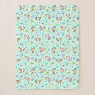 Kawaii seide Guinea Schwein in Einhornkostüm, bla Sherpadecke
