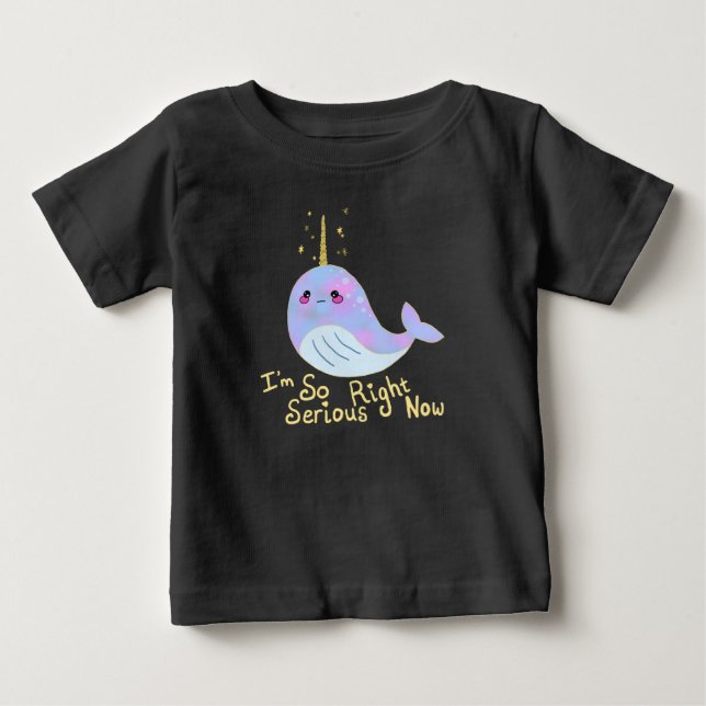 Kawaii Serious Narwhal Baby T-shirt (Vorderseite)
