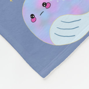 Kawaii Serious Narwhal Fleecedecke