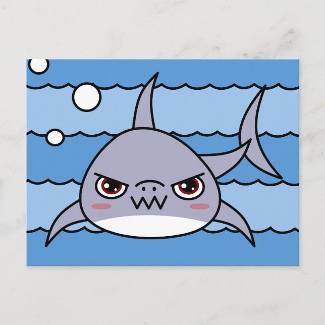 Kawaii Shark Postkarte (Vorderseite)