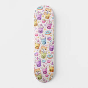 Kawaii Shiba Inu Boba Bubble Tea Muster Skateboard