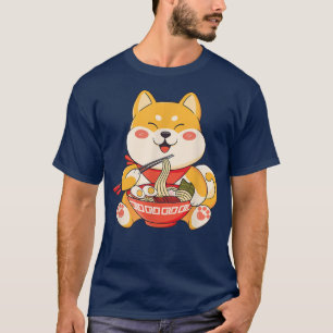 Kawaii Shiba Inu Hund essen Ramen Niedlich Japan A T-Shirt