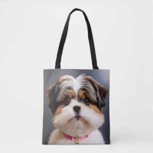Kawaii-Shih-Tzu-Gesicht mit Haarknoten – Süße Hund Tasche