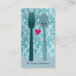 Kawaii Silverware Business Cards Visitenkarte