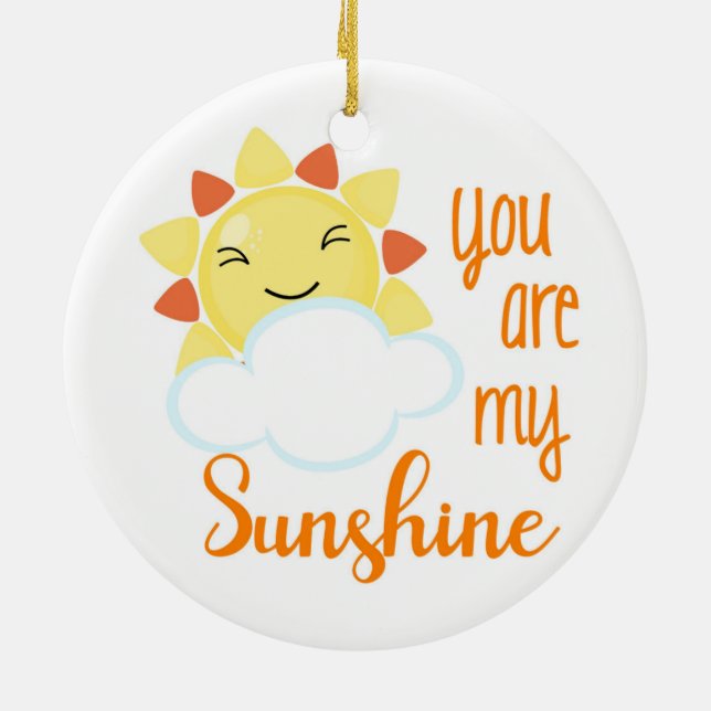 Kawaii sind Sie meine Sonnenscheinsun-Wolken Keramik Ornament (Hinten)