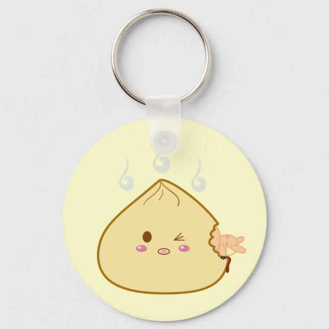 Kawaii "SioPao" Meatbun-Angriff Schlüsselanhänger (Vorderseite)