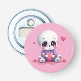 Kawaii Skeleton Holding Heart Flaschenöffner