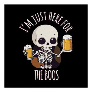 Kawaii-Skelett Halloween Oktoberfest Poster