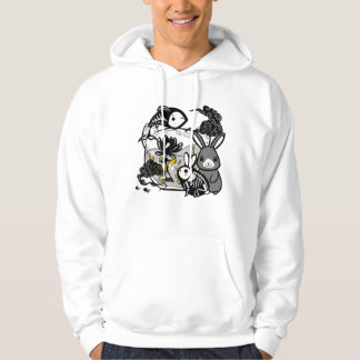 Kawaii-Skelett-Hase & Zen-Fisch-Kunst Hoodie