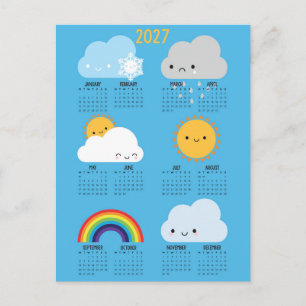 Kawaii Skies Happy Wetter 2027 Kalender Postkarte