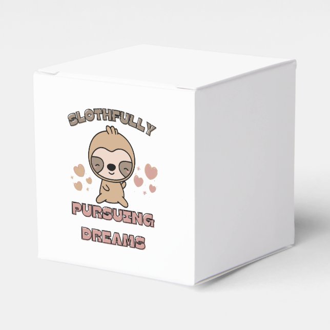 Kawaii Sloth Animal Pun Geschenkschachtel (Vorderseite)