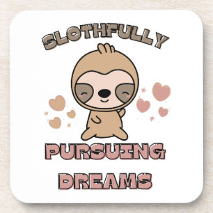 Kawaii Sloth Animal Pun Getränkeuntersetzer