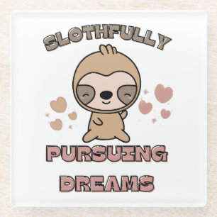 Kawaii Sloth Animal Pun Glasuntersetzer