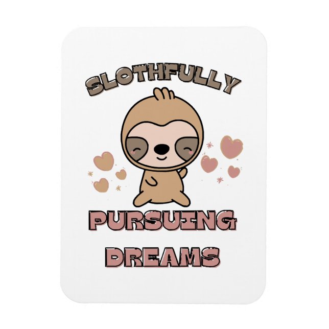 Kawaii Sloth Animal Pun Magnet (Vertikal)