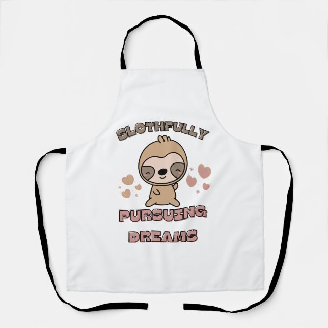 Kawaii Sloth Animal Pun Schürze (Vorderseite)
