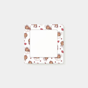 Kawaii Sloth Cupid Pattern Post-it Klebezettel