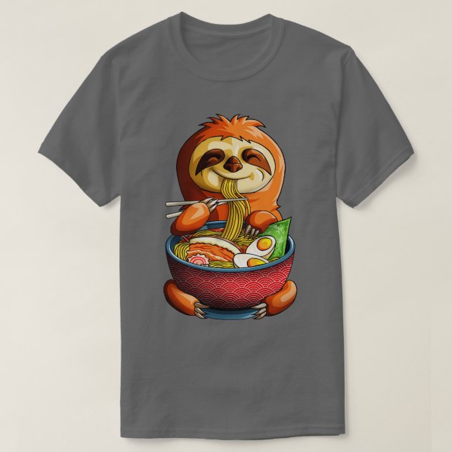 Kawaii Sloth Noodles Niedlich Sloth Ramen Otaku We T-Shirt (Design vorne)