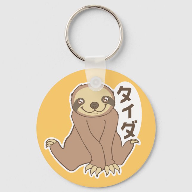 Kawaii Sloth Schlüsselanhänger (Vorderseite)