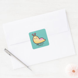 Kawaii Slui 可 愛 い ナfür Personalisierten Text. Quadratischer Aufkleber