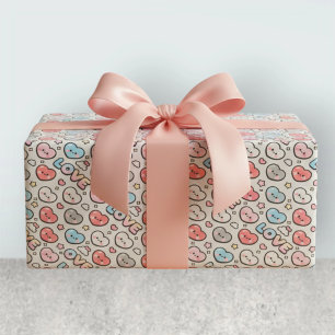 Kawaii Smile-Herzen Farbverlauf LOVE-Muster Geschenkpapier