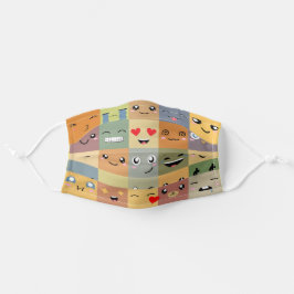 Kawaii Smilies Emoji Fun Mund-Nasen-Maske Aus Stoff