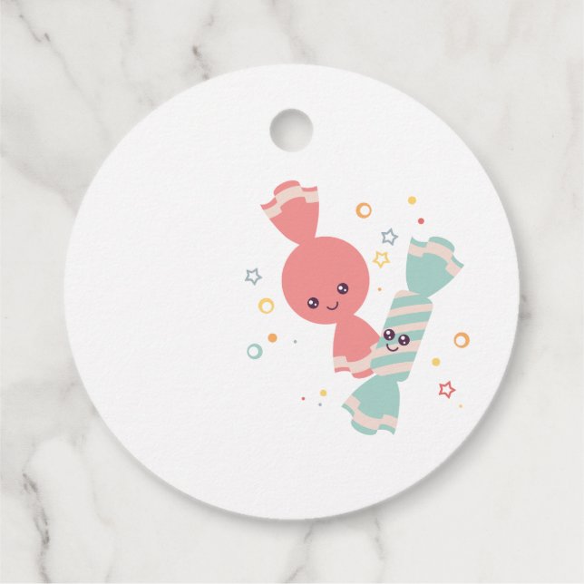 Kawaii Smiling Candy Gift Tag Geschenkanhänger (Rückseite)