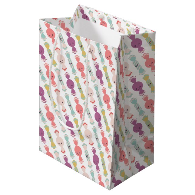 Kawaii Smiling Candy Giftbag Mittlere Geschenktüte (Vorderseite Schrägansicht)
